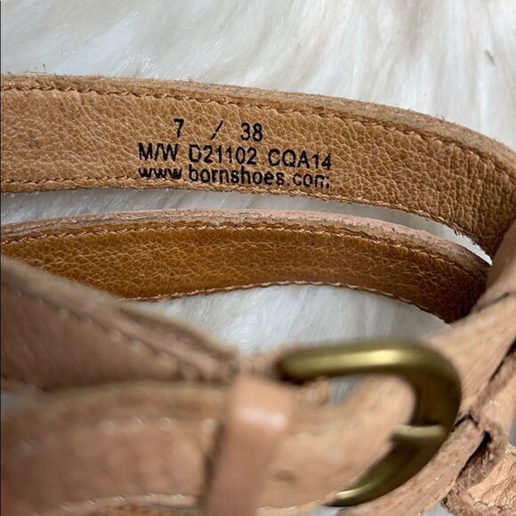 Born Tan Leather Gladiator Strap Sandals Sz 37/7 - Picture 5 of 7